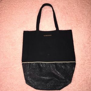 Victoria Secret Black Glitter Bag